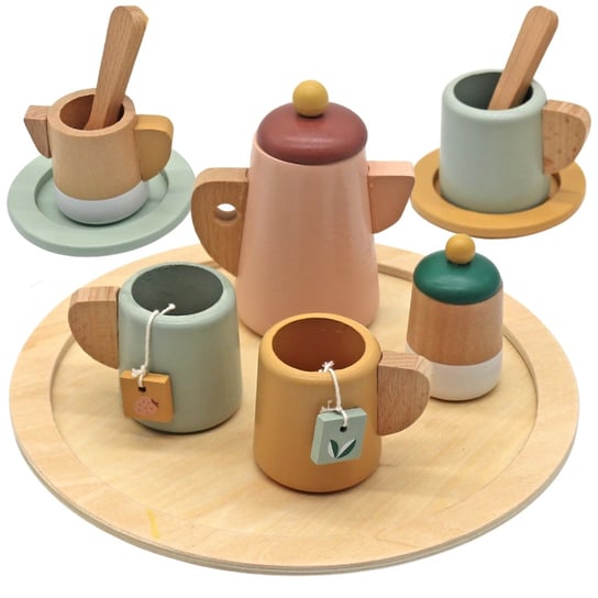 Serwis Do Herbaty Kawy Do Zabawy Dla Dziecka  Zabawka Edukacyjna Drewniana MINEXO