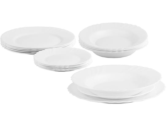 Serwis obiadowy Bormioli Ebro 18 elementów białe talerze dla 6 osób BORMIOLI ROCCO