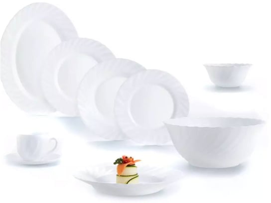 Serwis obiadowy Trianon Luminarc 38 elementów białe talerze dla 6 osób Luminarc