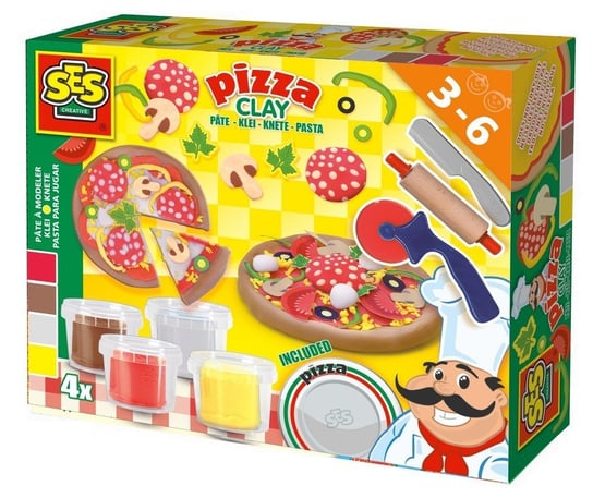 SES Creative, zestaw ciastolin z z akcesoriami Pizza SES