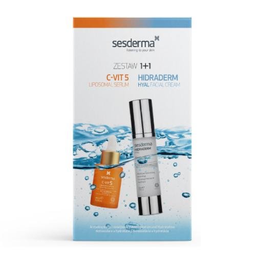 SESDERMA Zestaw Hidraderm Hyal Krem, 50ml + C-VIT 5 Serum liposomowe, 30ml Sesderma