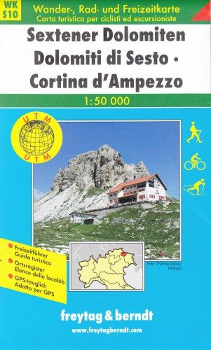 Sesto Dolomity Cortina d'Ampezzo. Mapa 1:50 000 Freytag & Berndt