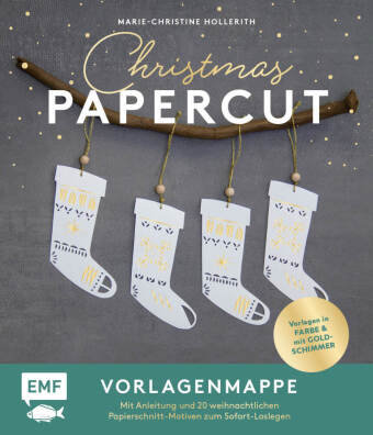 Set: Christmas Papercut - Die Vorlagenmappe mit Anleitung und 20 weihnachtlichen Papierschnitt-Motiven zum Sofort-Loslegen Edition Michael Fischer