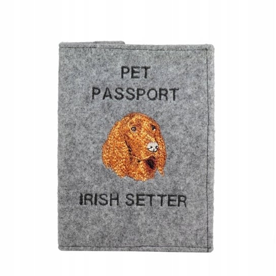 Seter irlandzki Haftowany pokrowiec na paszport Inna marka