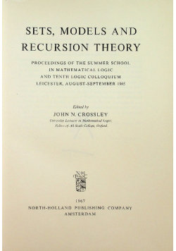 Sets models and recursion theory 