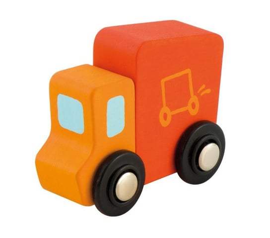 Sevi, Drewniany samochód do kolejki dla dzieci, Ciężarówka, czerwono-pomarańczowa, 7 cm SEVI