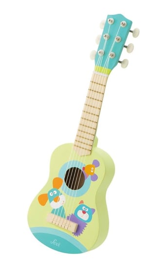 Sevi, gitara drewniana, pastelowe Zwierzaki SEVI