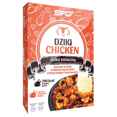 SFD, danie Dziki Chicken kurczak w sosie śródziemnomorskim z kaszą bulgur i warzywami, 300 g SFD