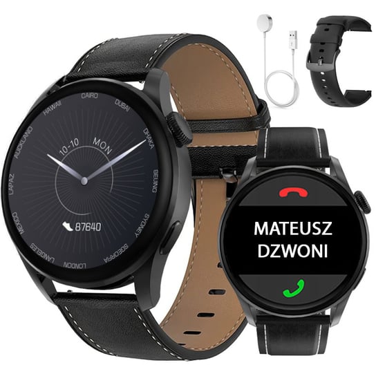 SG-Gadgets, Inteligentny Zegarek Smartwatch 3 Series, Czarny + Pasek Silikonowy gratis SG-Gadgets