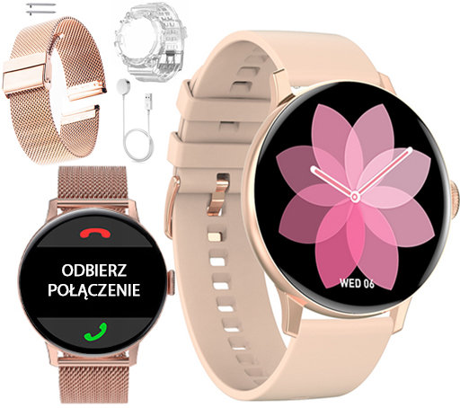 SG-Gadgets, Zegarek Smartwatch, Damski, Złoty Dt2 Pro + Bransoleta SG-Gadgets