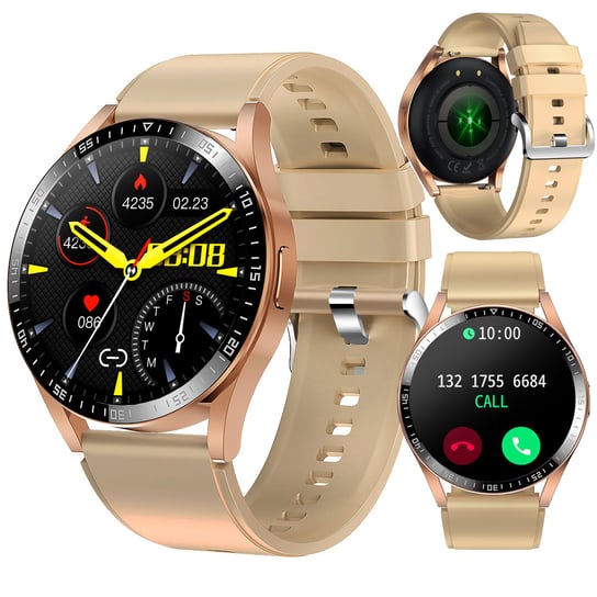 SG-Gadgets, Zegarek Smartwatch, Inteligentny Zegarek Damski K35, Złoty, Pasek Silikonowy SG-Gadgets