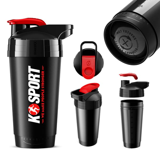 SHAKER 700ml - Circle technology SHK002, Czarny K-Sport