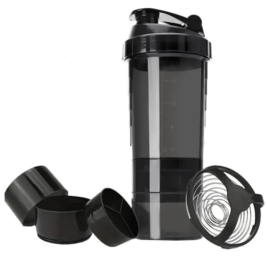 SHAKER SZEJKER Z POJEMNIKAMI NA ODŻYWKI BIAŁKO SPRĘŻYNA MIESZAJĄCA 500 ML ULTIMAR