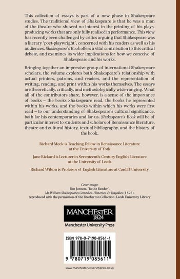 Shakespeare's Book Manchester University Press (P648)