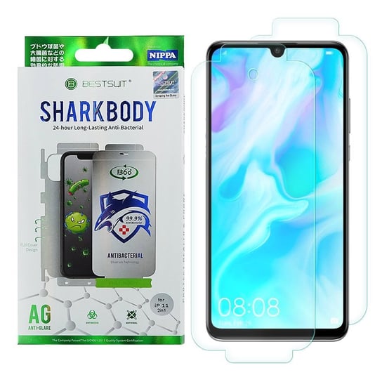 Shark Full Body Film antybakteryjna samoregenerująca się folia ochronna na cały telefon (przód + tył) Huawei P30 Lite Hurtel