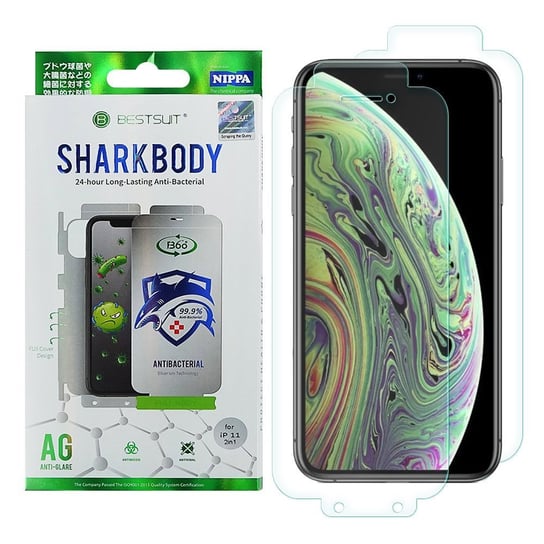 Shark Full Body Film antybakteryjna samoregenerująca się folia ochronna na cały telefon (przód + tył) iPhone XS / iPhone X Hurtel