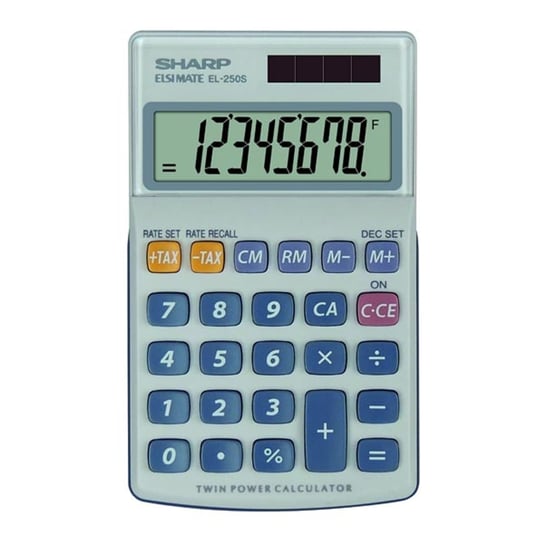 Sharp Kalkulator EL-250S, szaro-niebieska, kieszonkowy, 8 miejsc Inna marka