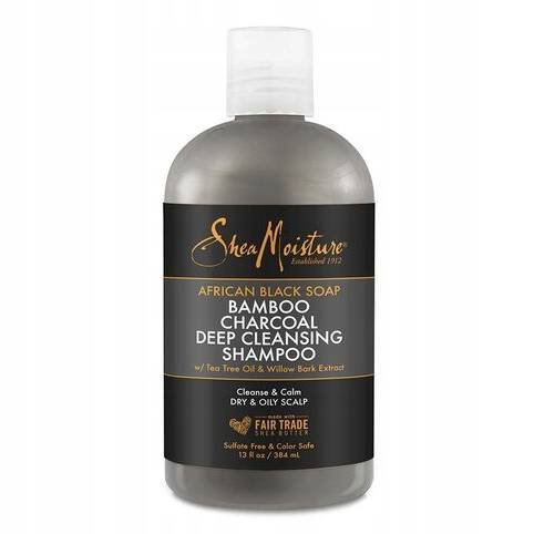 Shea Moisture African Black Soap Bamboo Charcoal Deep Cleansing Shampoo, Szampon do włosów, 384ml Inna marka