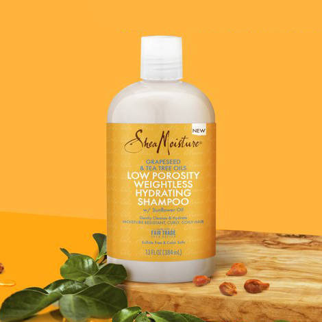 Shea Moisture Grapeseed & Tea Tree Oils Low Porosity Weightless Hydrating Shampoo, Szampon do włosów, 384ml Shea Moisture
