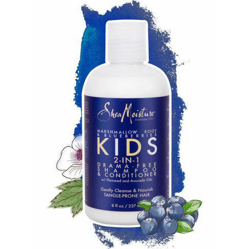 Shea Moisture Kids Marshmallow Root & Blueberries 2-in-1 Drama-Free Shampoo & Conditioner, Szampon i odżywka do włosów, 237ml Shea Moisture