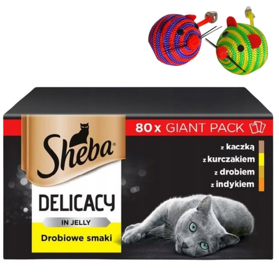 Sheba Delicacy drobiowe smaki w galaretce 80x85g + zabawka Sheba