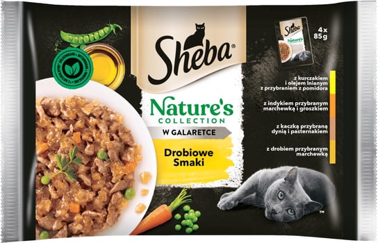 Sheba Nature's Mokra karma dla kota drobiowe smaki galaretka Saszetki 4x85g Sheba