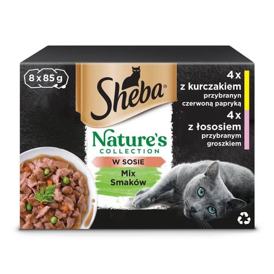 SHEBA Nature's mokra karma dla kota mix smaków w sosie tacki 8x85 g Mars