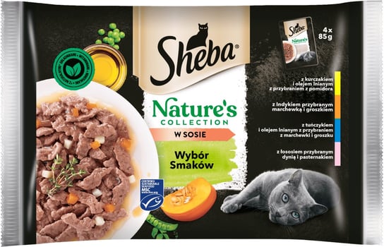SHEBA Nature's mokra karma dla kota wybór smaków w sosie saszetki 4x85 g Sheba