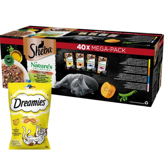 Sheba Natures Mix w sosie 40x85g+dreamies Sheba