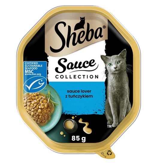 Sheba Sauce Collection Tacka 85g Mokra Karma Pełnoporcjowa Dla Kota Kawałki Z Tuńczykiem W Sosie Sheba