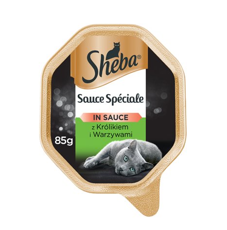 SHEBA Sauce Speciale mokra karma dla kota królik warzywa w sosie tacka 85 g Sheba