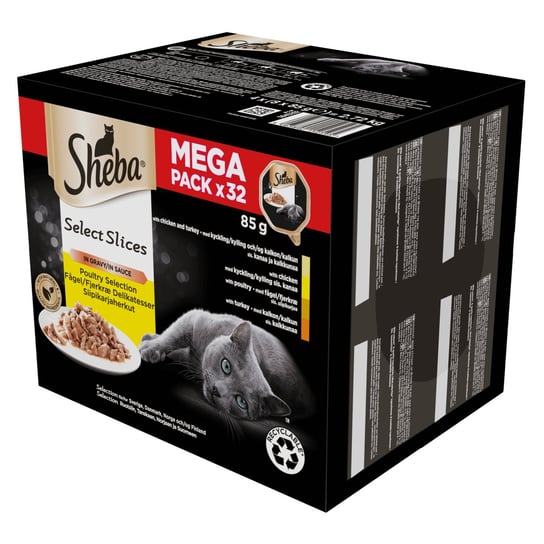 SHEBA Select Slices mokra karma dla kota drobiowe smaki w sosie 32x85 g Mars