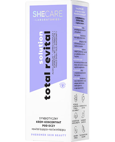 SheCare, Total Revital Solution, Synbiotyczny Krem-koncentrat Pod Oczy Rewitalizująco-rozświetlający, 15ml SheCare