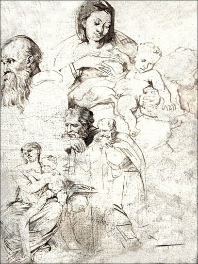 Sheet of Studies, Anthony van Dyck - plakat 20x30  / AAALOE Inna marka