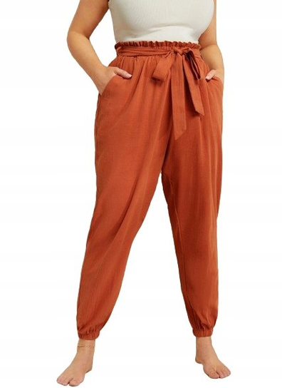 SHEIN PLUS SIZE SPODNIE POMARAŃCZOWE BASIC 48 ŁFP Shein