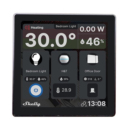 Shelly, Inteligentny panel sterowania z przełącznikiem 5A Wall Display (czarny), 059215 Shelly