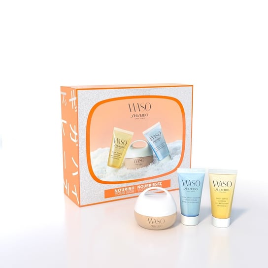 Shiseido, Waso Zestaw giga hydrating rich cream 30 ml + quick gentle cleanser 30 ml + fresh jelly lotion 30 ml Shiseido