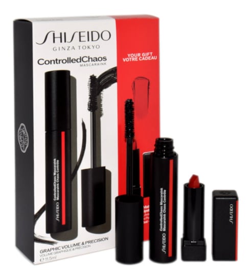 Shiseido, zestaw prezentowy kosmetyków Mascaraink + Mini Modern Matte Lipstick Shiseido