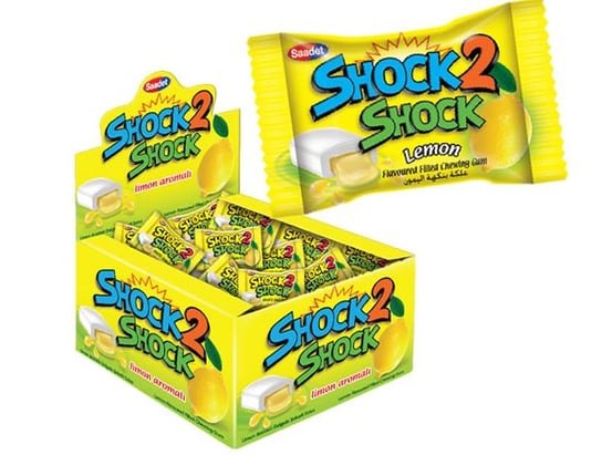 Shock 2, kwaśne gumy do żucia o smaku cytrynowym, 100 sztuk Nestle