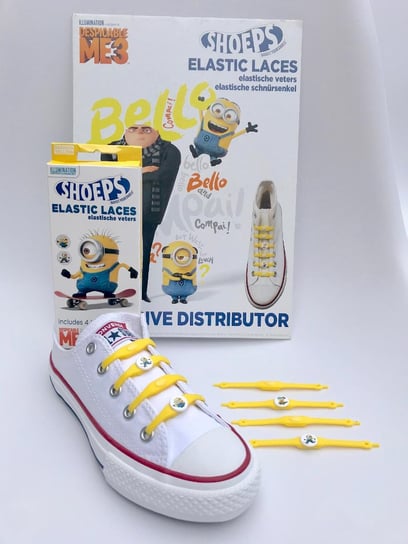 Shoeps - Silikonowe Sznurówki Bez Wiązania z Minionkami - kolor żółty Shoeps
