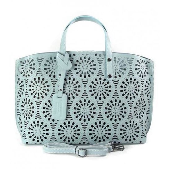 Shopper Bag Vera Pelle Ażurek błękitna SB543BB KEMER