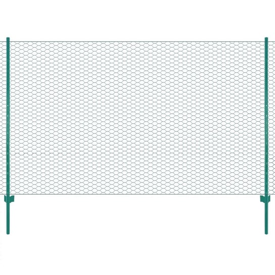 Siatka ogrodzeniowa ze słupkami vidaXL, zielona, 2x25 m vidaXL