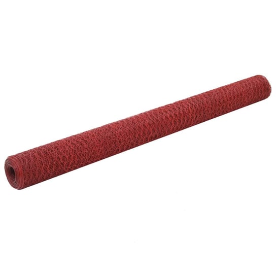 Siatka stalowa VIDAXL, z powłoką z PVC, sześciokątna, czerwony, 25x1,5m vidaXL