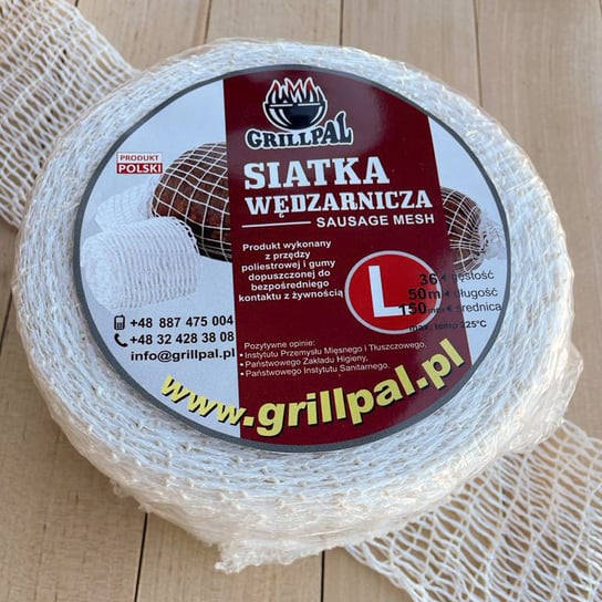 Siatka wędliniarska biała 50m rozmiar L 150/36 Grillpal GRILLPAL