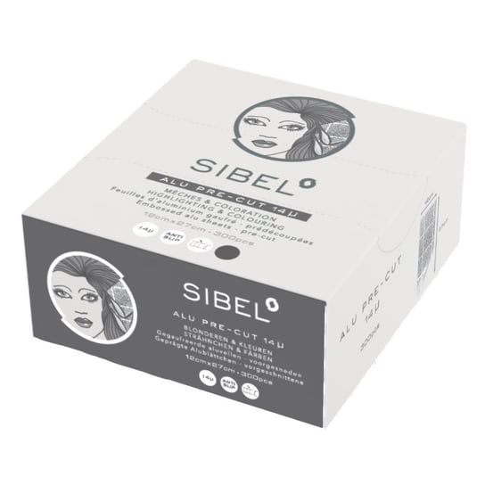 SIBEL Folia aluminiowa fryzjerska 12x27cm - 300 sztuk - Czarna inna