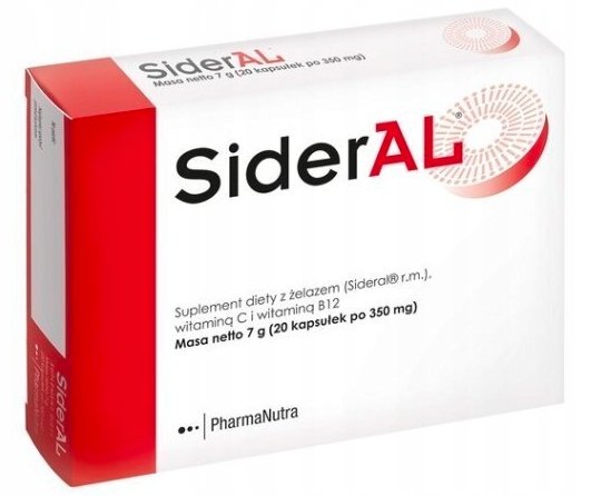Sideral, suplement diety, 350 mg, 20 kap. Pharmanutra