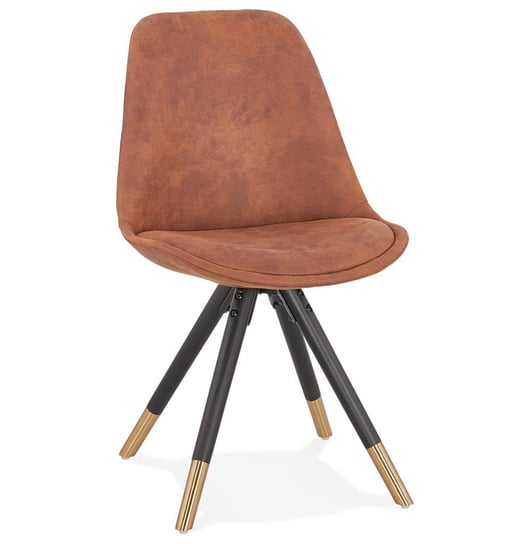 SIDONIE krzesło tkanina k. brązowy, nogi k. czarny Kokoon Design