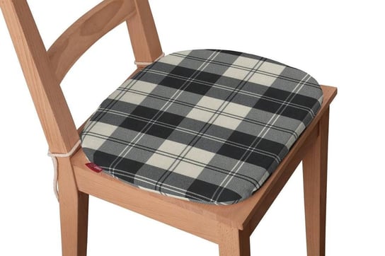 Siedzisko Bartek na krzesło DEKORIA, Edinburgh, krata czarno - biała, 40x37x2,5cm Dekoria