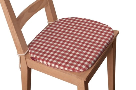 Siedzisko Bartek na krzesło DEKORIA, Quadro, czerwono biała kratka, 40x37x2,5cm Dekoria