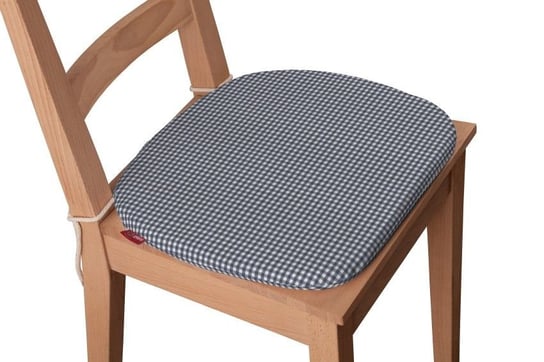 Siedzisko Bartek na krzesło DEKORIA, Quadro, granatowo biała krateczka, 40x37x2,5cm Dekoria